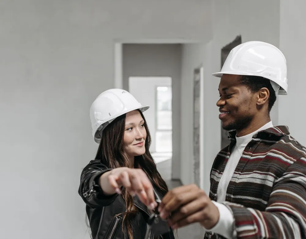 New home owners receiving their keys